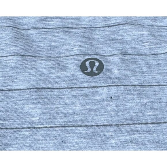 Lululemon Short Serve Stripe Love Crew III Tee Shirt Women Grey/Sage - Picture 3 of 6